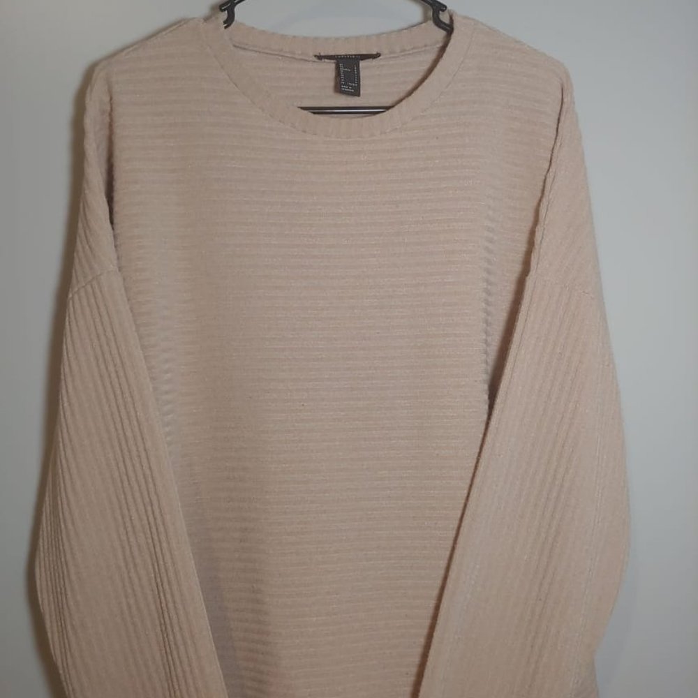 Forever 21 Tan Beige Shadow Striped Sweater